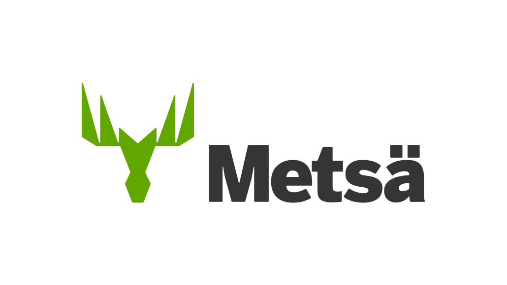 Logo featuring a green stylized moose head to the left of the bold dark gray word 'Metsä'