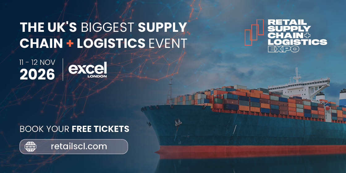 Banner for the UK’s biggest supply chain and logistics event, showing a cargo ship and EXCEL London logo, 11–12 Nov 2026.